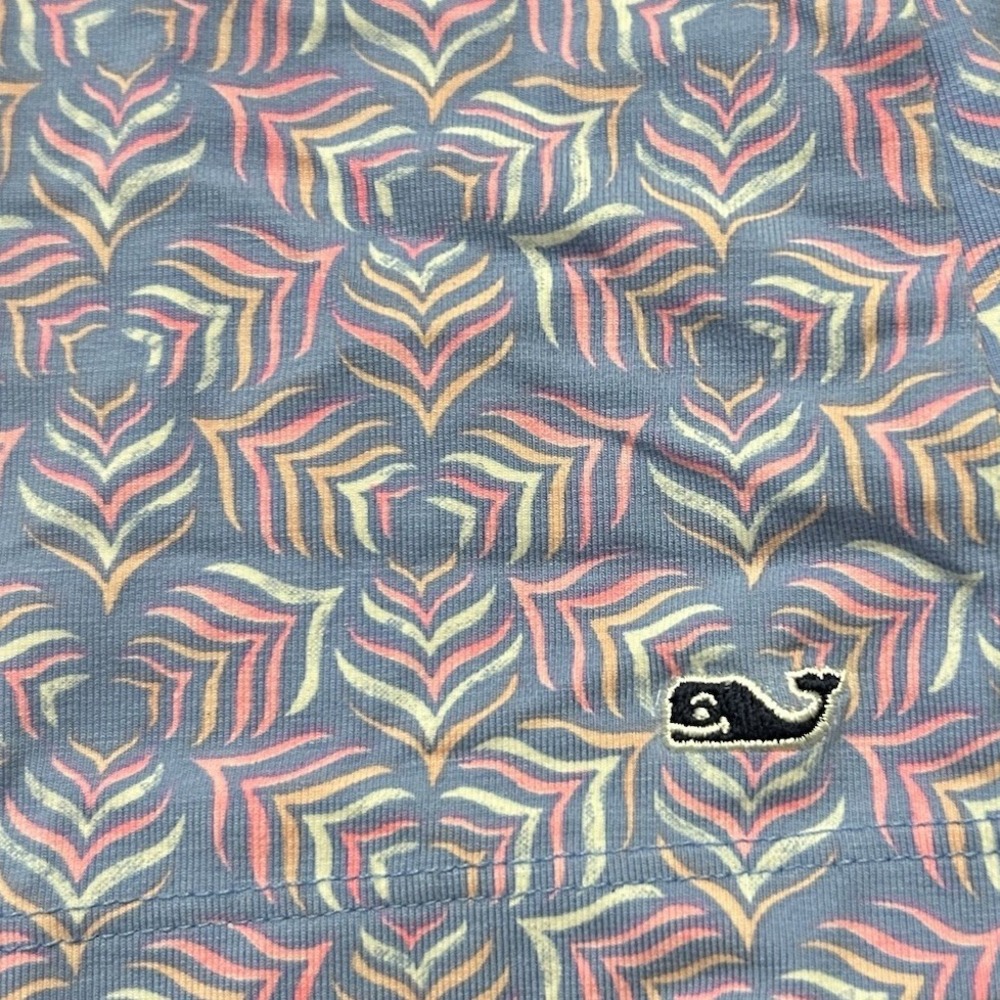 Vineyard Vines Pink Blue Geometric Print Stretch Dress Girls Size Medium 10-12